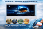 Ultra HD galaxy-themed aquarium background decal by Aquarium Backround Trung3D featuring cosmic horizon design for fish tanks.