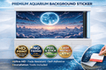 Galaxy nebula fish tank background decal by Aquarium Background Trung3D, featuring vibrant space scene in HD for aquariums.