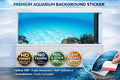 Blue coral aquarium background decal by Aquarium Background Trung3D, featuring vibrant coral design for fish tank decor.