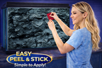 Dark slate rock wall aquarium background sticker for fish tanks, featuring ultra HD design and self-adhesive backing.