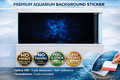 Blue nebula aquarium background decal by Aquarium Background Trung3D featuring an ultra HD galaxy scene for fish tanks.