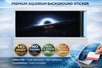 Self-adhesive Cosmic Black Hole aquarium background decal by Aquarium Backround Trung3D, featuring a cosmic black hole design for fish tanks