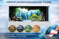 HD waterfall cave aquarium background decal by Aquarium Background Trung3D, featuring a realistic cave and waterfall scene for fish tanks.