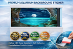 Ultra HD Blue Cave aquarium background decal by Aquarium Background Trung3D, featuring realistic underwater cave scene for fish tanks