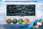 Dark slate rock wall aquarium background sticker for fish tank, ultra HD self-adhesive decal by Aquarium Background Trung3D.
