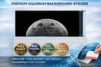 Full Moon space aquarium background decal by Aquarium Backround Trung3D featuring a celestial moon scene for fish tanks.