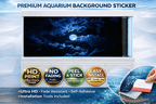 Ultra HD Moonlight Galaxy aquarium background decal by Aquarium Backround Trung3D, featuring a vibrant fish tank backdrop with cosmic design.