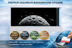 Ultra HD moon galaxy aquarium background decal by Aquarium Backround Trung3D, featuring vibrant space scene for fish tanks.