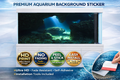 Sunlit ocean cave aquarium background decal by Aquarium Backround Trung3D, featuring a 3D fish tank backdrop with vibrant underwater cave scene.