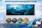 Mystic underwater cave aquarium background decal by Aquarium Backround Trung3D, featuring deep blue ocean cave scenery for fish tanks.