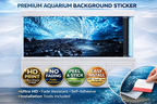 Frozen Ice Cave aquarium background sticker by Aquarium Backround Trung3D, featuring a 3D icy cave scene for fish tanks.