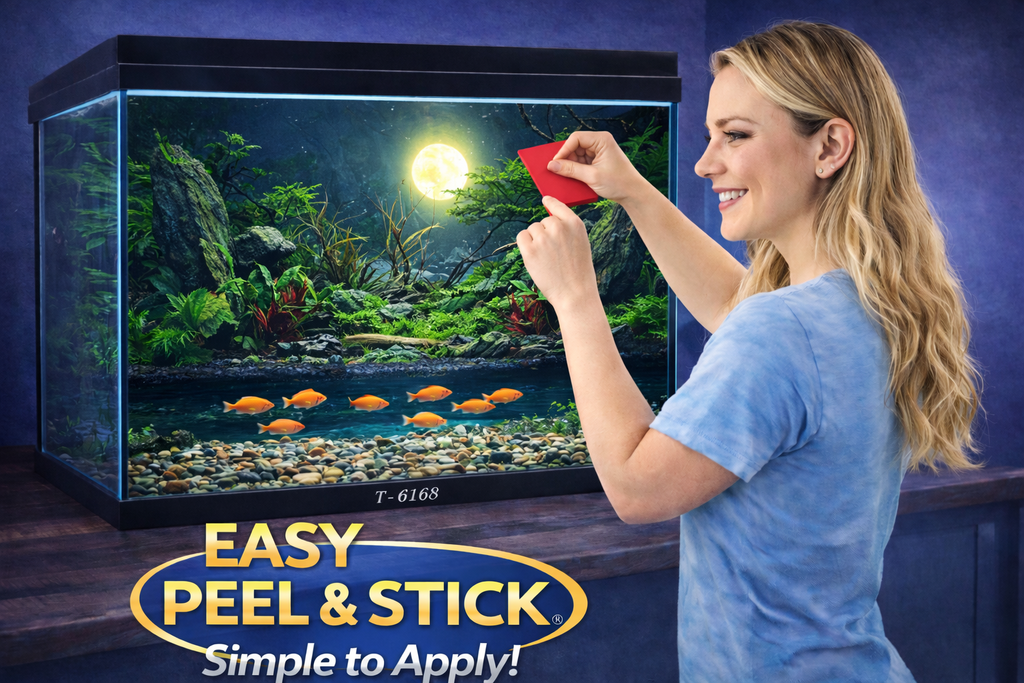 3D Aquarium Background Sticker – HD Mountain River Aquascape Wallpaper - Aquarium Backround Trung3D