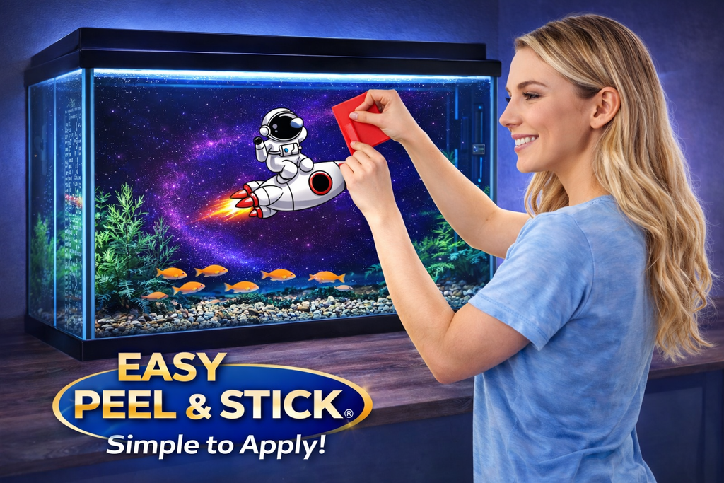 Astronaut Galaxy Fish Tank Background – Premium Peel & Stick Aquarium Poster, Ultra HD - Aquarium Backround Trung3D