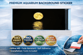 Golden Moon Aquarium Background Sticker decal from Aquarium Background Trung3D featuring a detailed, vibrant moon scene for tank decor.