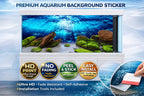 Green moss rock aquarium background decal by Aquarium Backround Trung3D, featuring realistic moss rock design for fish tanks.