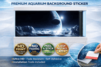 Cosmic planet themed aquarium background sticker by Aquarium Backround Trung3D, featuring a vibrant ultra HD space scene for tank decoration