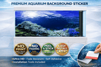 Ultra HD blue coral reef aquarium background decal with vibrant ocean fish and marine life for fish tank decor by Aquarium Backround Trung3D.