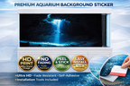 Deep Abyss Light Cave aquarium background decal with 3D fish tank design, peel and stick, for enhancing aquarium decor.