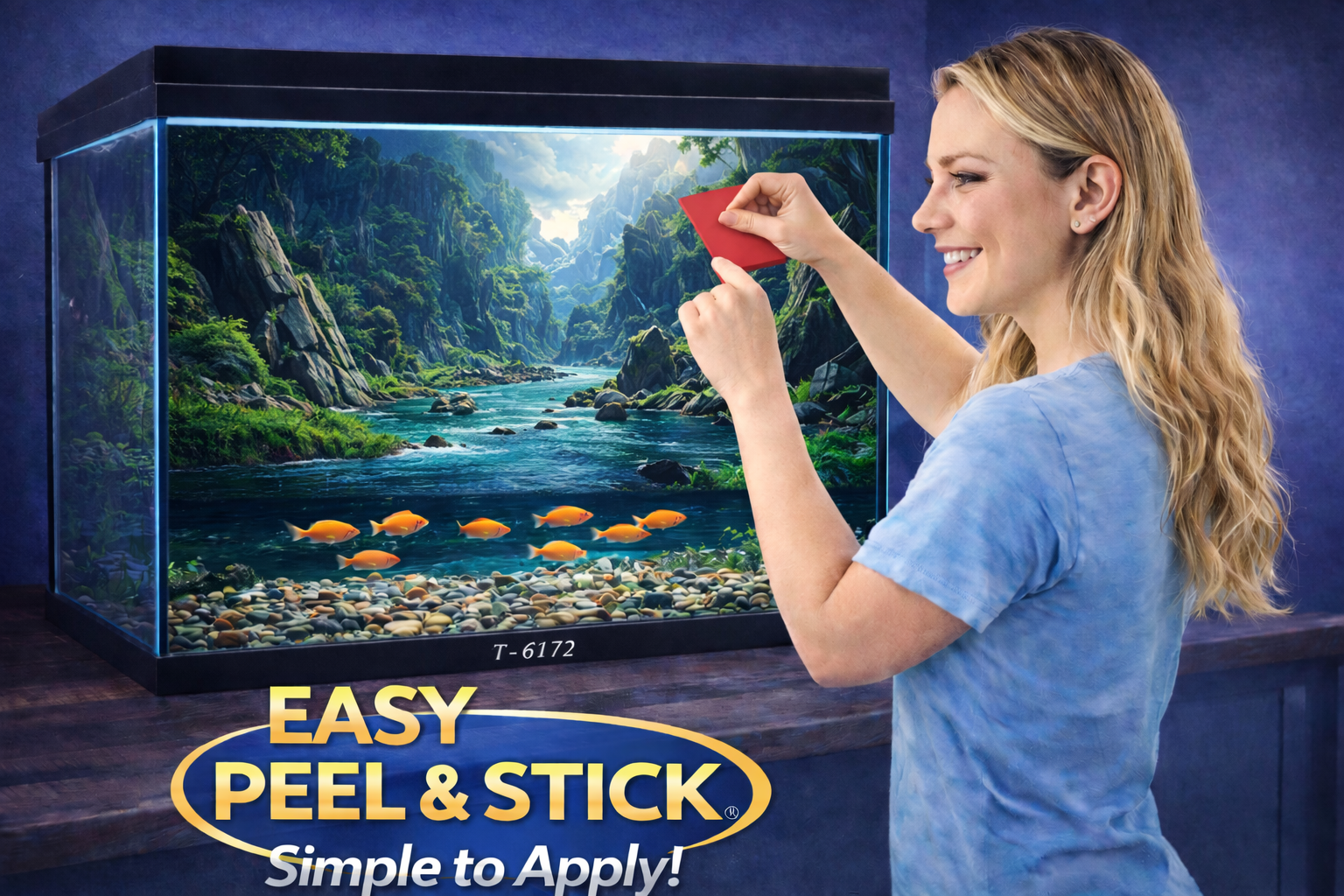 3D Aquarium Background Sticker – HD Driftwood Moss Aquascape Wallpaper - Aquarium Backround Trung3D