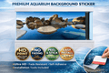 Clear aquarium background decal featuring lake stones, water reflections, and fish tank decor from Aquarium Backround Trung3D.