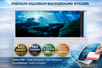 Crystal Blue Canyon aquarium background decal by Aquarium Backround Trung3D featuring vibrant 3D fish tank backdrop peel and stick decal