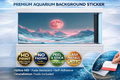 Pink moon fantasy 4K aquarium background decal by Aquarium Backround Trung3D, designed for fish tanks with vibrant celestial imagery.