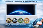 4K Earth horizon aquarium background decal by Aquarium Backround Trung3D showing a realistic Earth view for fish tanks.