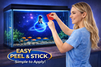 Premium Aquarium Background Sticker – Astronaut on Blue Planet Galaxy - Aquarium Backround Trung3D