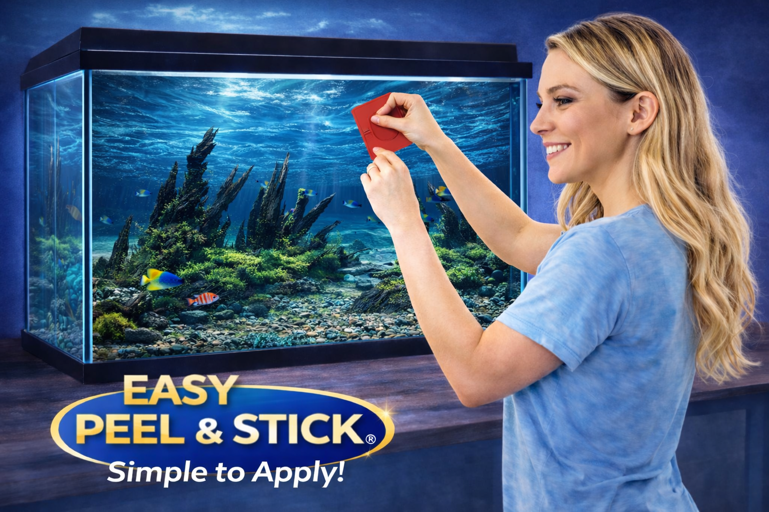 3D Aquarium Background Sticker – HD Underwater Driftwood Aquascape Wallpaper - Aquarium Backround Trung3D