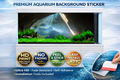 Mystic Green Cave aquarium background decal by Aquarium Backround Trung3D, featuring a 3D fish tank backdrop with lush green caves.