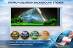 Mystic Green Cave aquarium background decal by Aquarium Backround Trung3D, featuring a 3D fish tank backdrop with lush green caves.