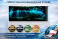 Mystic Blue Reef Cave aquarium background decal by Aquarium Backround Trung3D, featuring a 3D fish tank backdrop peel and stick design.