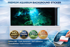 Emerald underwater cave aquarium background decal with 3D ocean rocks for fish tanks, peel and stick backdrop by Aquarium Background Trung3D.