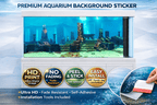 Ancient Atlantis Aquarium Background decal featuring underwater ruins and fish tank backdrop wallpaper from Aquarium Background Trung3D.
