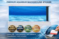 Blue ocean aquarium background decal with clear water and sand bottom for fish tanks, by Aquarium Background Trung3D.