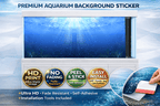 Blue Sunlight Underwater Aquarium Background Sticker – Deep Ocean Fish Tank Backdrop Wallpaper Decor
