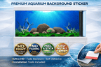 Rock & Driftwood Aquarium Background Sticker – Aquascape Nature Fish Tank Backdrop Wallpaper Decor