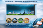 World Landmarks Aquarium Background Sticker – Underwater Cityscape Fish Tank Backdrop Wallpaper Decor