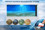 Sun Rays Underwater Aquarium Background Sticker – Clear Blue Ocean Fish Tank Backdrop Decor