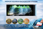 Tropical rock cavern aquarium background decal by Aquarium Background Trung3D, featuring sunlit forest cave scene for fish tanks.