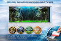 3D rock wall aquarium background decal by Aquarium Backround Trung3D, featuring a mystical stone canyon design for fish tanks.