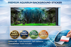 3D rock wall aquarium background decal by Aquarium Backround Trung3D, featuring a mystical stone canyon design for fish tanks.