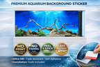 Driftwood Aquarium Background Sticker – Underwater Wood & Rock Aquascape Fish Tank Backdrop Decor