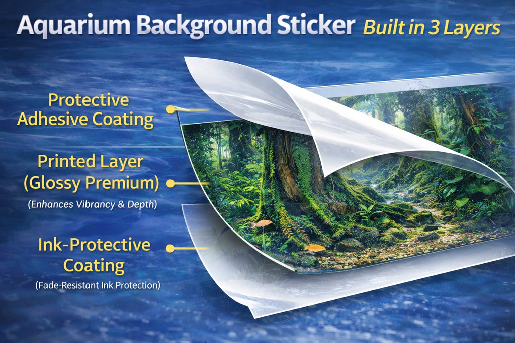Ultra HD 3D Driftwood Aquarium Background – Black Minimal Fish Tank Sticker, Easy Install - Aquarium Backround Trung3D