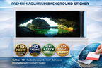 Hidden Emerald Lagoon aquarium background decal by Trung3D featuring vibrant 3D fish tank backdrop with aquatic plants and shimmering water effects.