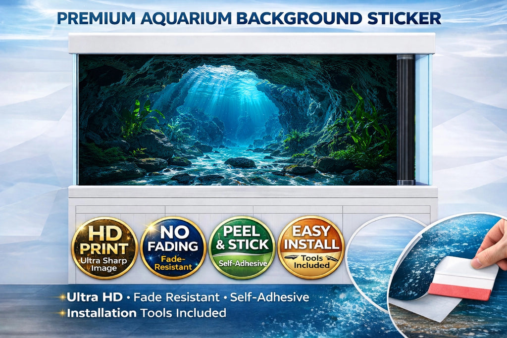 Premium Underwater Cave Aquarium Background Sticker Self Adhesive Fish Tank Backdrop