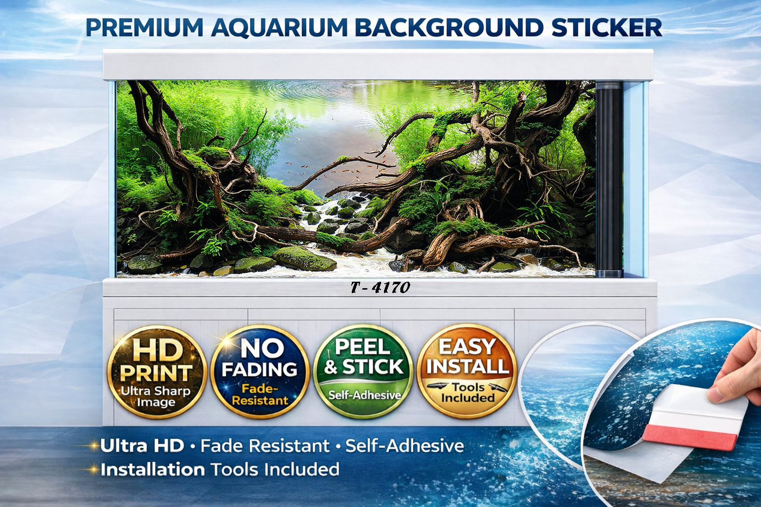 Woodland Stream Aquarium Background – 3D HD Fish Tank Decor - Aquarium Backround Trung3D