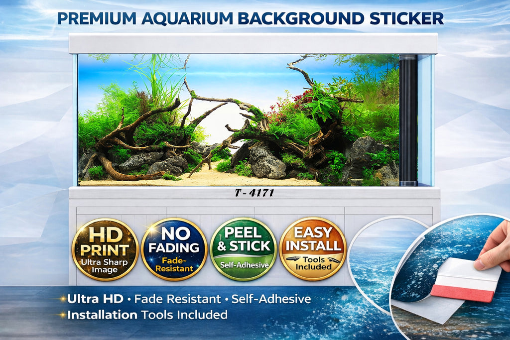 Driftwood Rock Landscape Aquarium Background – 3D HD Fish Tank Decor - Aquarium Backround Trung3D