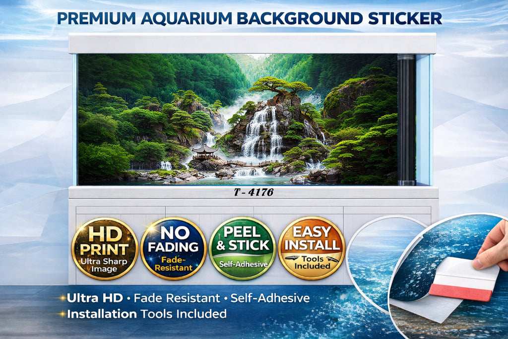 Zen Bonsai Waterfall Aquarium Background – 3D Aquarium Wallpaper - Aquarium Backround Trung3D