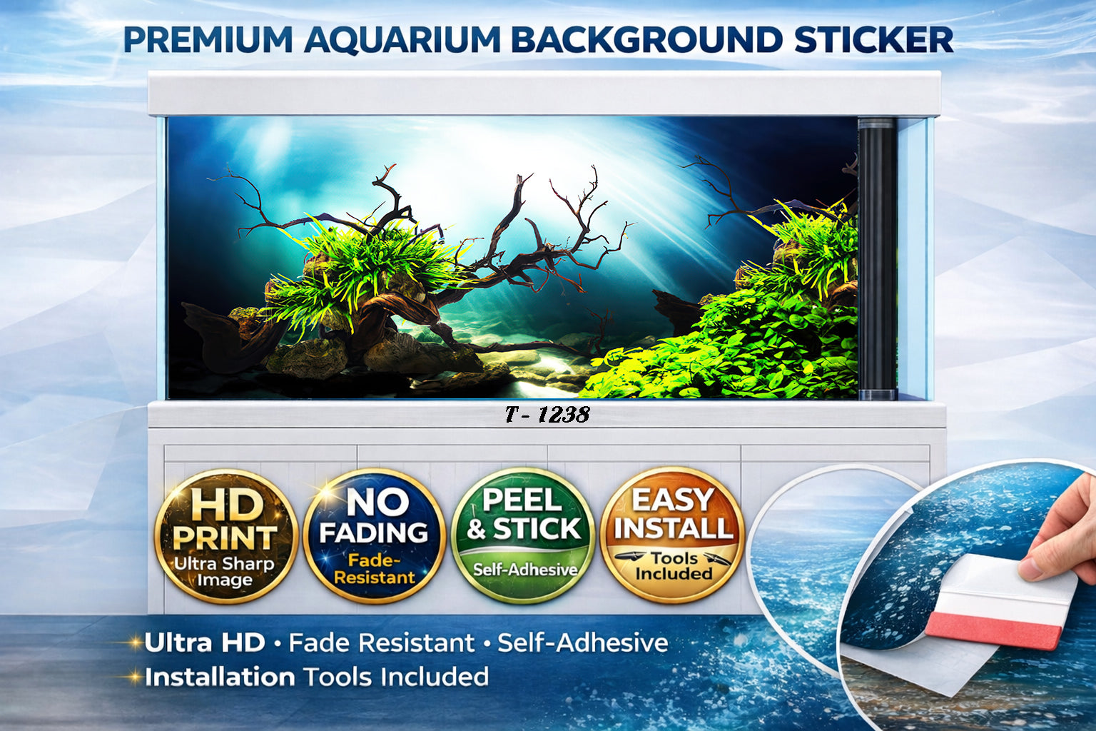 3D Natural Driftwood Aquascape Aquarium Background Decal - Aquarium Backround Trung3D